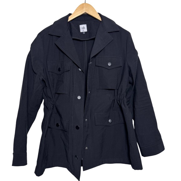 Cabi Black Utility Jacket Women Military Style Drawstring Cinched Medium M - Picture 1 of 6